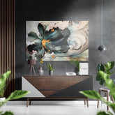 Abstract Flower Brushed Aluminium Dibond Wall Art.